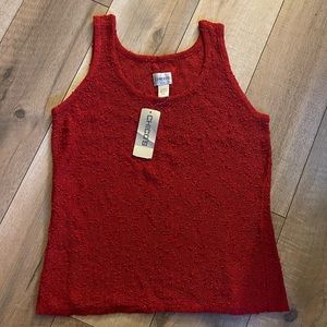 Chico’s French crew tank red bay shirt